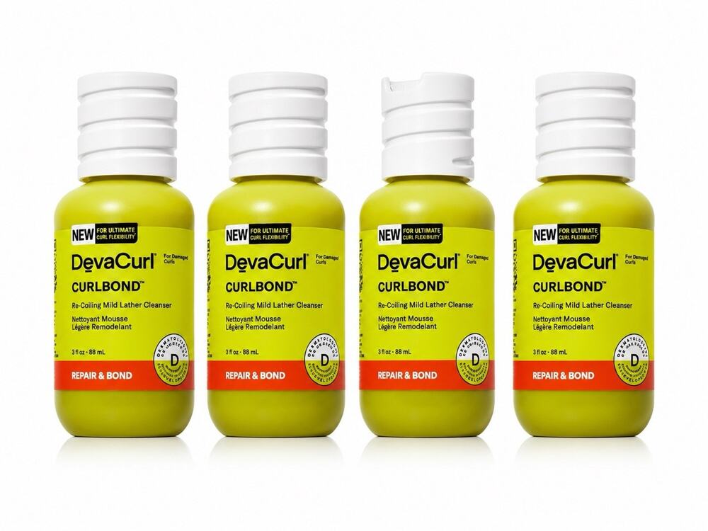 DevaCurl CurlBond Re-Coiling Mild Lather Cleanser 3 oz 88 mL Travel Size x4
